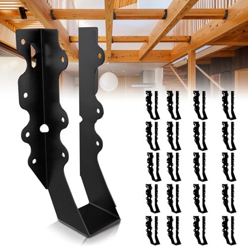 25Pcs Black 2x8 Joist Hangers for Wood,18 Gauge Metal Face Mount Joist Hanger,Lu28 Joist Hangers Powder Coating,Hurricane Ties for Rafter,Rafter Brackets 2x8 for Deck,Floor,Roof Overhang,Ceiling Joist - size: 25 Pcs 2x8 Joist Hanger, style: Black