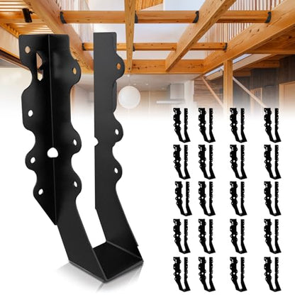 25Pcs Black 2x8 Joist Hangers for Wood,18 Gauge Metal Face Mount Joist Hanger,Lu28 Joist Hangers Powder Coating,Hurricane Ties for Rafter,Rafter Brackets 2x8 for Deck,Floor,Roof Overhang,Ceiling Joist - size: 25 Pcs 2x8 Joist Hanger, style: Black