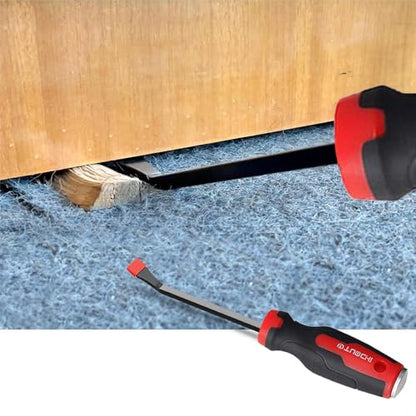 Pry Bar Set 8" 12", 2-Piece Heavy Duty Pry Bar with Ergonomic Handle and Strike Cap, Angled Tip for Prying, Lifting and Pulling Objects