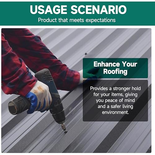100Pcs #8 x 1 Sheet Metal Screws, 410 Stainless Steel Self Drilling Hex Washer Head Self Tapping Screws for Metal with Drill Bit - color: Silver, size: #8 x 1"