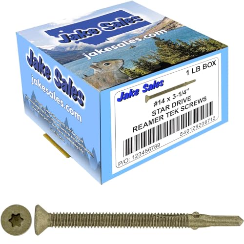 14x 3-1/4 Reamer Tek Torx/Star Head Self-Drilling Wood to Metal Screws - for Flatbeds, Trailers - T-30 Torx Screw Head. 1 Pound - 30 Screws - size: 3-1/4"