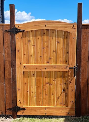 HOME MASTER HARDWARE 8" Heavy Duty Gate Hinges, 6 Pack Strap Hinges, Black