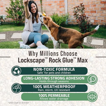 PetraMax Lockscape Ready to Use Rock Glue for Landscaping 4 Gallon USA-Made - size: 4 Gallon