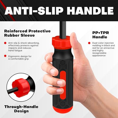 C&T 3-Piece Heavy Duty Pry Bar Set, 8",12",18", Black & Red