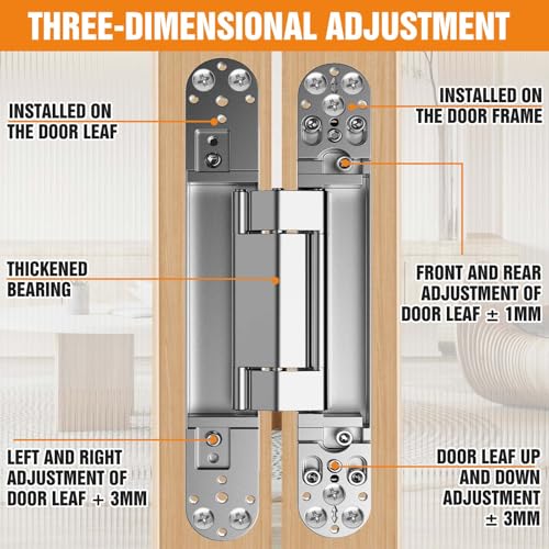9.7" Hidden Door Hinge/Concealed Hinges,Invisible Hinges - color: silvery, size: 9.7 inches