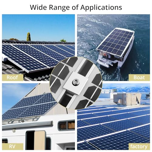 Anbte 10pcs Solar Panels Mid Clamps for Unistrut, 30mm/35mm, Silver - color: Silver, size: 1.18"(30mm) & 1.38"(35mm)