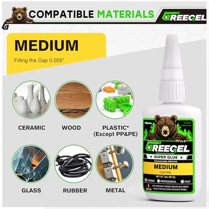 Clear Liquid Medium Super Glue 1 oz + 3g Gel Glue for Plastic Model - color: Medium Viscosity, size: 1 oz