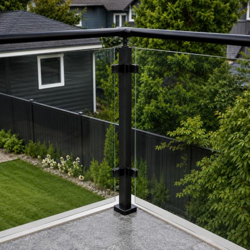 42-Inch Glass Railing Corner Post, 40mm, Black (LIUCHONGYANG99) - size: 40MM*40MM, style: BLACK-Corner Post