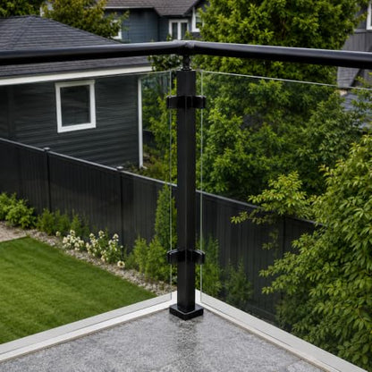 42-Inch Glass Railing Corner Post, 40mm, Black (LIUCHONGYANG99) - size: 40MM*40MM, style: BLACK-Corner Post