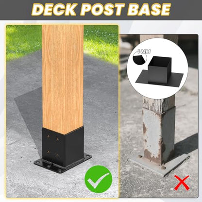 4x4 Post Base 2 Pcs, 12 Gauge 4x4 Post Bracket - size: 4x4