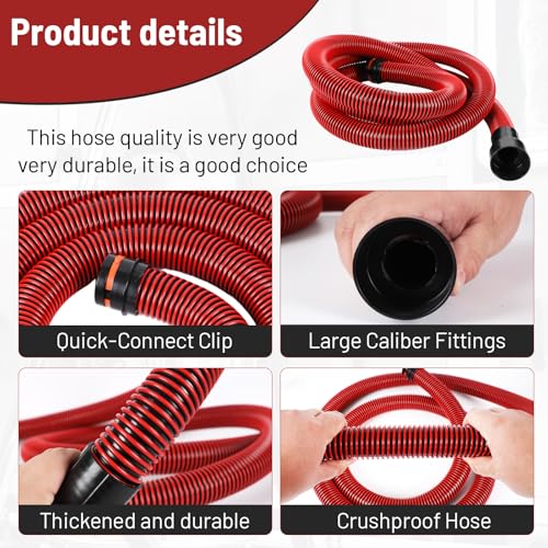 KLABB 10 Feet Dust Collection Hose Kit for Shop Vacuums - size: 10FT