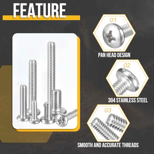 DTGN M3-0.5x3 Phillips Pan Head Machine Screws 304 Silver 50pcs - color: Silver, size: M3-0.5x3mm