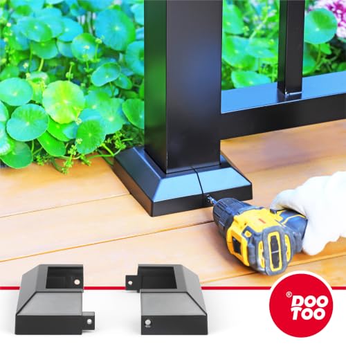 Deck Post Base Covers, Aluminum Post Cover 3"x3", Split Post Base Trim Skirt for Deck railings, Patios (Black-4pcs) - color: Black, size: 3in