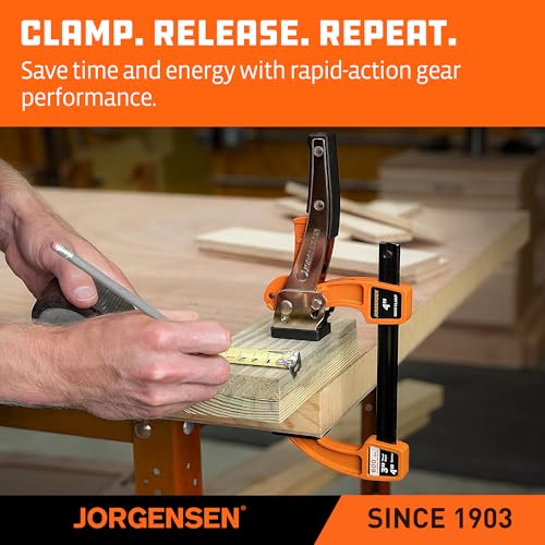 Jorgensen 4-Inch Bar Clamp Set, Ratcheting Bar Clamps, 2 Pack - size: 4 Inch