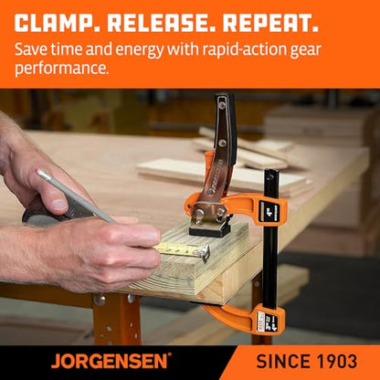 Jorgensen 4-Inch Bar Clamp Set, Ratcheting Bar Clamps, 2 Pack - size: 4 Inch