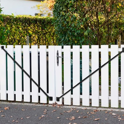 MorningRo 6' Telescopic 47" - 71" Gate Brace Anti Sag Gate Kit for Wooden Fence Black Steel Adjustable Privacy Gates Hardware Kit for Outdoor Vinyl and Wood Fence Gates