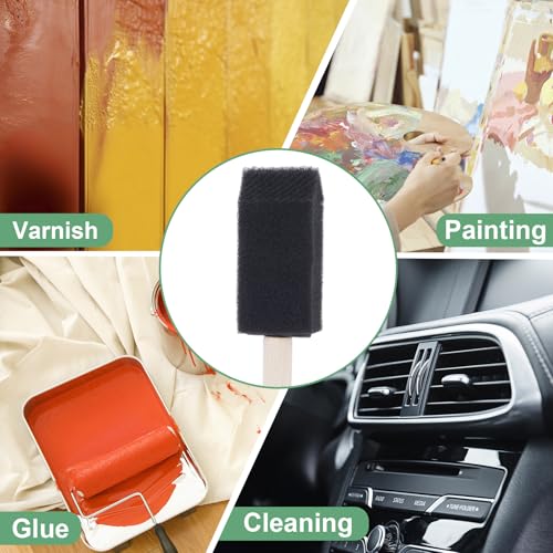 HINZIC 5Pcs Foam Paint Brushes, 1" Sponge Paint Brushes with Wood Handle