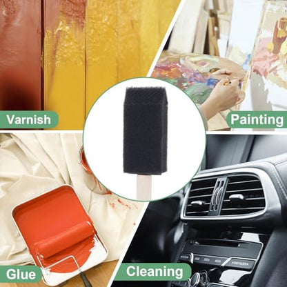 HINZIC 5Pcs Foam Paint Brushes, 1" Sponge Paint Brushes with Wood Handle
