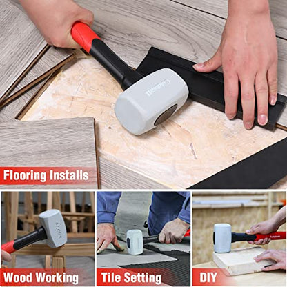 Goldblatt 16 oz. Low Recoil Double Face White Flooring Rubber Mallet Hammer - size: 16 oz.