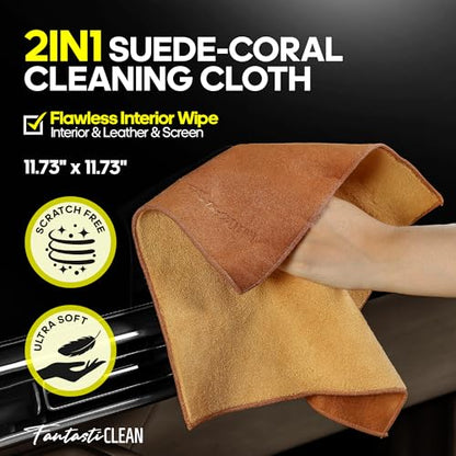 Fantasticlean Car Interior Detailing Kit, Leather Cleaner Brush Set, 9PCS - size: IT-ACS04-NT