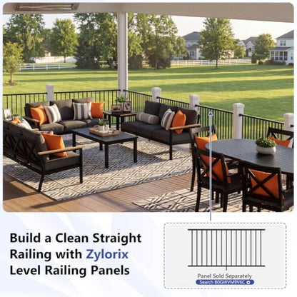Aluminum Deck Railing Brackets, 4-Pack Fixed Rail-to-Post Connector - color: Level Brackets