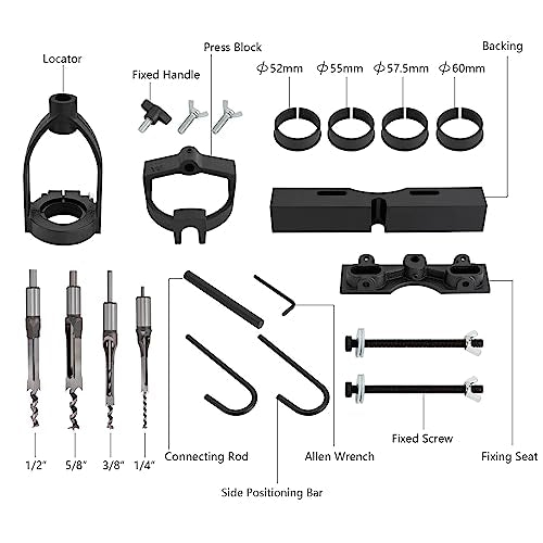 Mortising Attachment for Drill Press, 4 Model Drills Chisel Set Mortise and Tenon Tools, Mortise Machine Attachment Drill Press Mortising Attachment Kit for Drill Press Machine