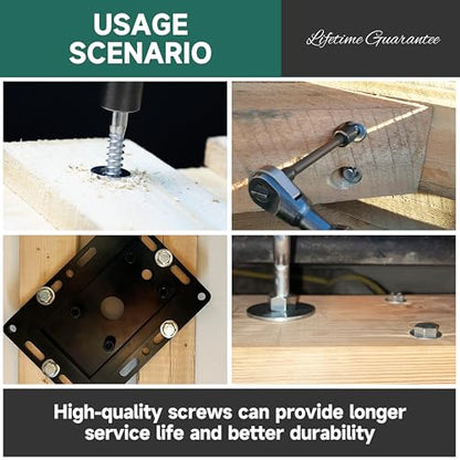 (15Sets) 1/4" x 4" Hex Head Lag Screws, Heavy Duty Lag Bolts with Washers, 304 Stainless Steel, 1/4 Bolt for Wood, Partial Thread, Black Oxide - size: 1/4" x 4"