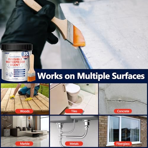 Waterproof Sealant 35 oz, Clear, Transparent Waterproof Coating, Water-Based Invisible Waterproof Agent for Roof, Wall, Garden, Terrace, Indoor and Outdoor Use - size: 35 FL OZ