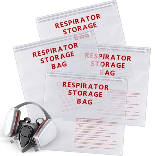 4 Pcs Respirator Storage Bag with Upgraded Zipper, 15.35" x 16"