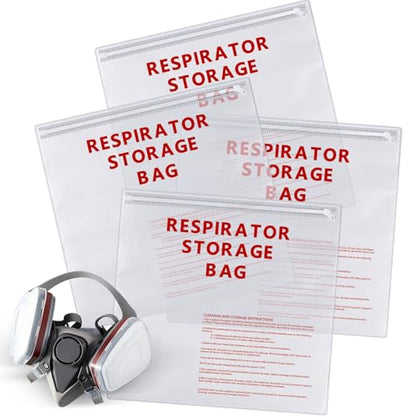 4 Pcs Respirator Storage Bag with Upgraded Zipper, 15.35" x 16"