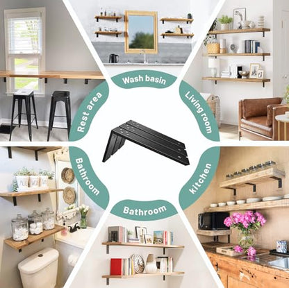 Countertop Support Brackets 2 Pack L Bracket Countertop Brackets 18" x 8" x 2.5" Heavy Duty 3/8" Thick Shelf Brackets Metal Corbels L Shape Bracket for Wood Shelf/Quartz/Granite/Concret Countertops - size: 18 Inch, style: Black-2 Pack