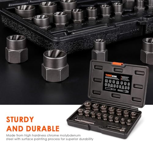 18-Piece Bolt Extractor Kit, 3/8" Drive Impact Bolt & Nut Remover Set - size: 18-Piece