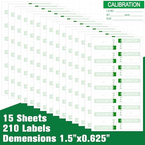Harloon 210 Pcs Self Laminating Calibration Labels 1.5"x0.625" - size: 1.5"x0.625"