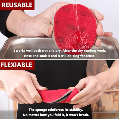 Shinboc 20 PCS 3 Inch Sanding Sponge 1200 Grit, Hook and Loop Sanding Disc - style: 1200 Grit