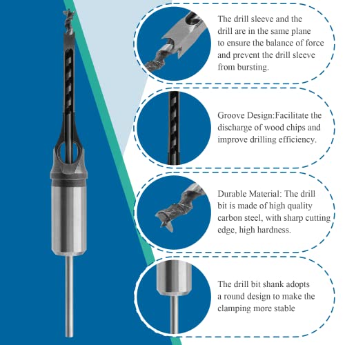 1/4" Square Hole Drill Bit Mortising Chisel Woodworking Tool