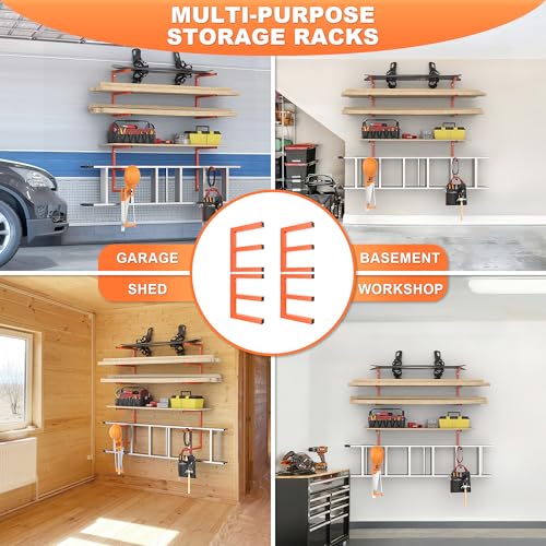 Ultrawall Lumber Storage Rack, Wall Mount Wood Storage Racks - color: Orange