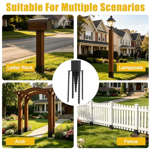 1 Pcs Heavy-Duty 4x4 Fence Post Anchor Ground Spike(Actual 3.6"X 3.6")
