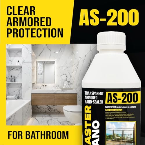 Nano Surface Sealer AS-200 – Transparent Waterproof & Abrasion-Resistant Nano Coating for Terraces, Tiled Roofs, Bathtubs, Stone & Concrete - Breathable, Invisible, Professional-Grade (16.9 fl.oz) - size: 16.9 fl.oz