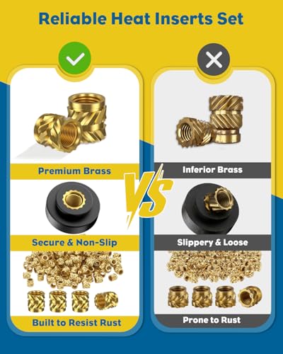Vibit 100 Pcs Threaded Inserts for Plastic, M4 x 6 x 6 Heat Set Insert - size: 100 Pcs (M4 x 6 x 6)
