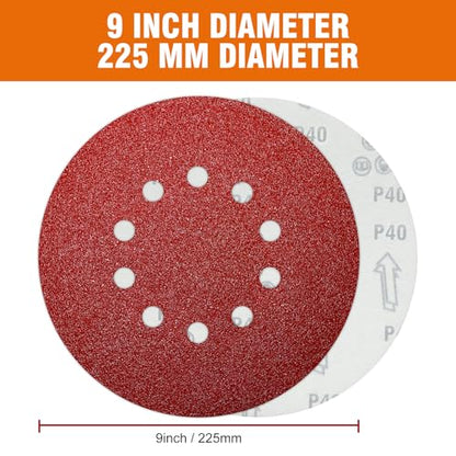 30 PCS 9 Inch Drywall Sanding Discs 40 Grit 10 Hole - color: 10 Hole, size: Grit 40