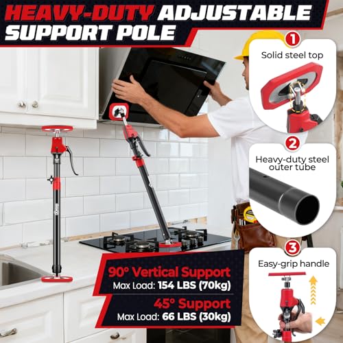 XINQIAO Cabinet Jacks for Installing Cabinets, Heavy Duty Third Hand Tools Adjustable Support Pole from 23.6 IN to 45.3 IN, 4 PCS - size: 23.6"-45.3" 4PC