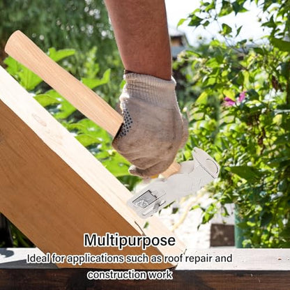 MWT 005 MH Roofing Hatchet, 17oz Drywall Hammer Hatchet, Magnet Roofing Hatchet, Carbon Steel Shingling Hammer with Wooden Handle, for Roof Repair, 13.4in, Weak Magnetic