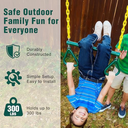 BETOOLL Swing Sets Brackets - 2 A-Frame Swing Set Brackets and 4 Swing Hangers and Trapeze Swing Bar with All Mounting Heavy Duty Hardware Included - Swing Set Kit for Porch, Yard, Playground - Green - color: 2 A-Frame Swing Set Brackets +4 Swing Hangers