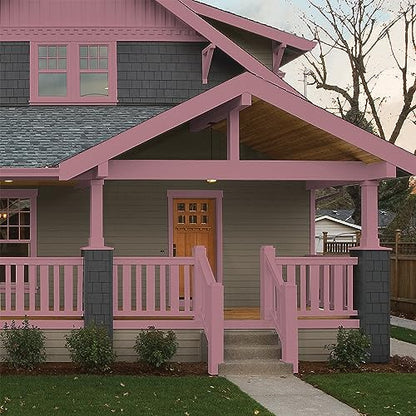 Glidden Total Exterior Paint & Primer All-in-One, Mauve Madness/Purple, Semi-Gloss, 1 Gallon - color: Mauve Madness, size: 128 Fl Oz (Pack of 1)