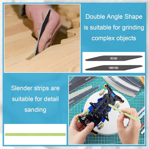 Honoson 60 Pcs Sanding Sticks for Plastic Models and Sanding Twigs, Style 2 - style: Style 2