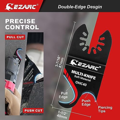 EZARC Oscillating Hook Knife Blades for Roofing Cardboard Carpet, 3-Pack - style: Hook Blade 3PCS