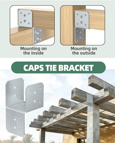 Heavy Duty Angle Brackets for 4x4，4x6 Post, Galvanized 4-Pack - color: Galvanized-4PCS