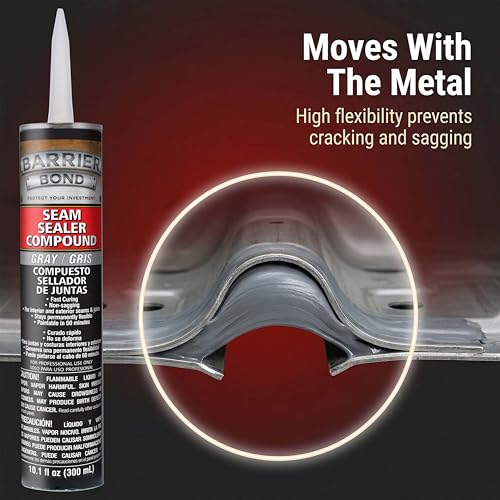 Barrier Bond Automotive Seam Sealer, 10.1oz Tube, Gray - color: Gray