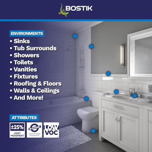 BOSTIK Pure Silicone Antique White 10.1oz Silicone Caulk & - 1 Cartridge - color: Antique White