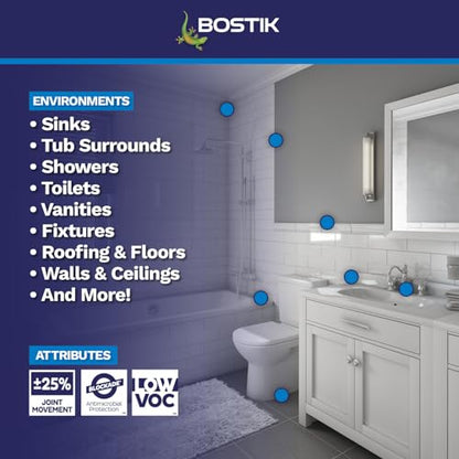BOSTIK Pure Silicone Antique White 10.1oz Silicone Caulk & - 1 Cartridge - color: Antique White